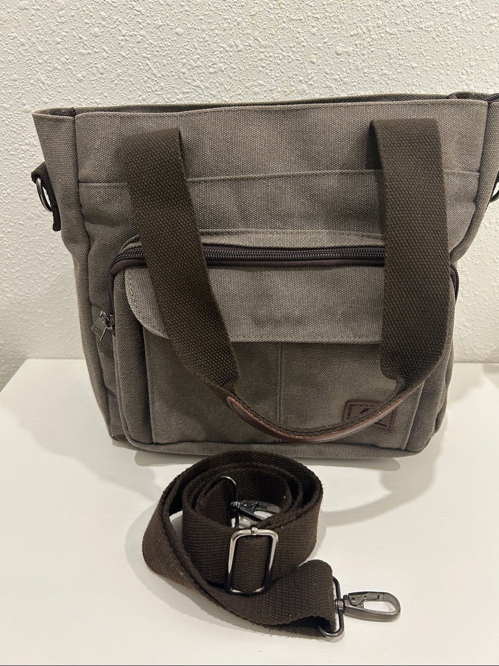 NWOT Large Capacity Crossbody Bag Canvas Handbag Retro Tote Bag Satchel - Picture 14 of 14